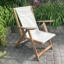 AmeriHome Acacia and Canvas Folding Arm Chair