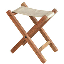 AmeriHome Acacia and Canvas Folding Stool