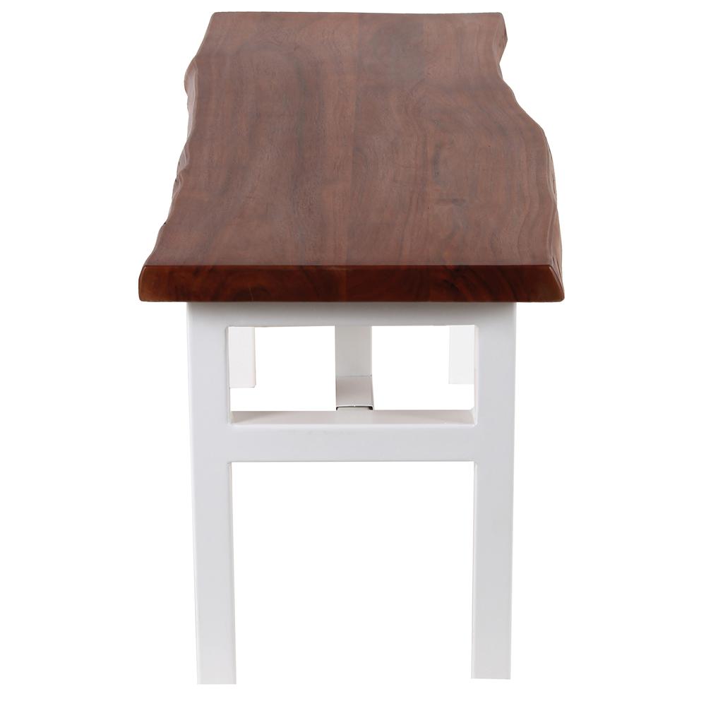 AmeriHome Acacia Live Edge 46 inch Bench - White