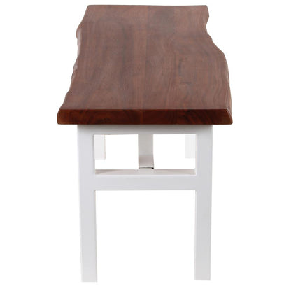 AmeriHome Acacia Live Edge 46 inch Bench - White