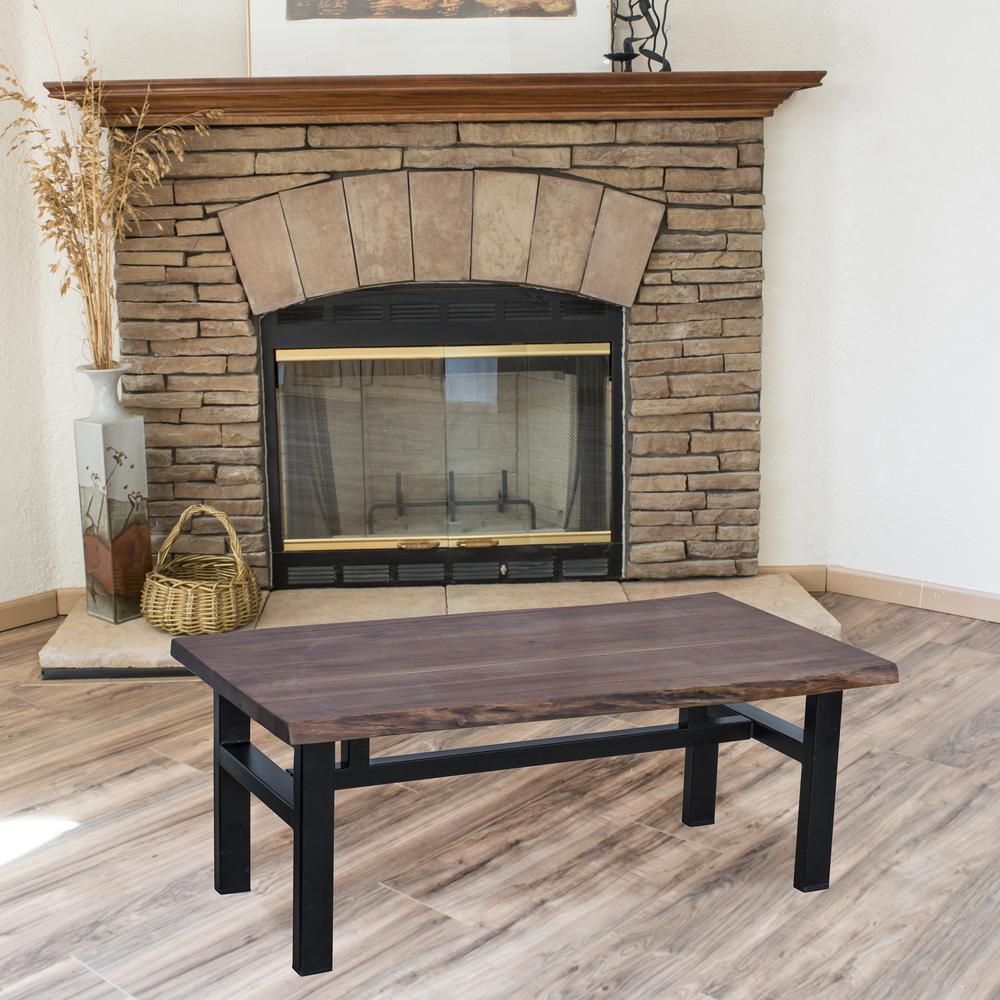 AmeriHome Acacia Live Edge Trestle Coffee Table