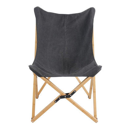 AmeriHome Canvas and Bamboo Butterfly Chair - Black
