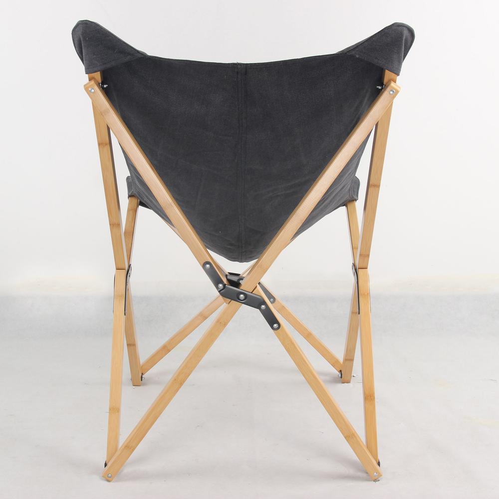 AmeriHome Canvas and Bamboo Butterfly Chair - Black