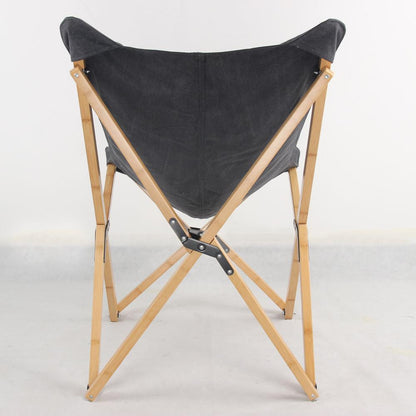 AmeriHome Canvas and Bamboo Butterfly Chair - Black