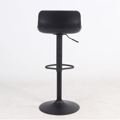 AmeriHome Adjustable Height Solid Color Monochromatic Bar Stool Set- Black