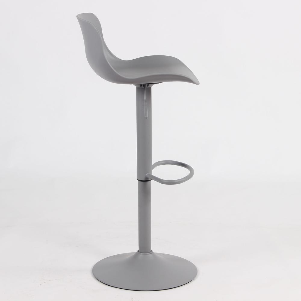 AmeriHome Adjustable Height Solid Color Monochromatic Bar Stool Set- Gray