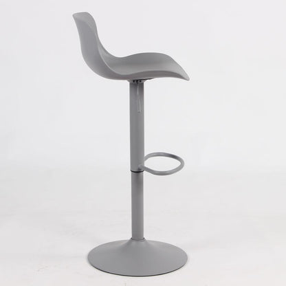 AmeriHome Adjustable Height Solid Color Monochromatic Bar Stool Set- Gray