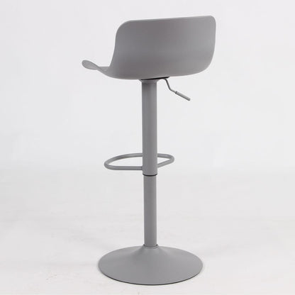 AmeriHome Adjustable Height Solid Color Monochromatic Bar Stool Set- Gray