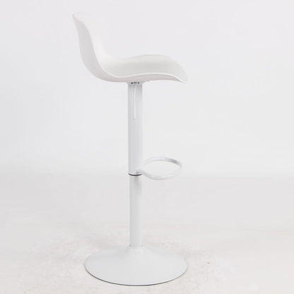 AmeriHome Adjustable Height Solid Color Monochromatic Bar Stool Set- White