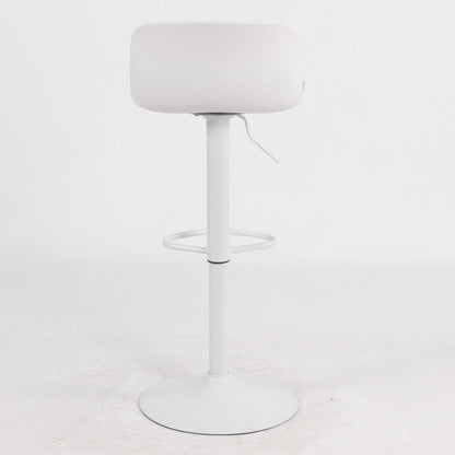 AmeriHome Adjustable Height Solid Color Monochromatic Bar Stool Set- White