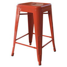 AmeriHome Loft Orange 24 Inch Metal Bar Stool - 2 Piece