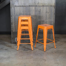 AmeriHome Loft Orange 24 Inch Metal Bar Stool - 4 Piece