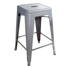 AmeriHome Loft Silver 24 Inch Metal Bar Stool - 2 Piece