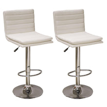 AmeriHome Modern Ripple Back Bar Stool - 2 Piece White