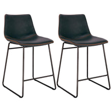 AmeriHome Classic Faux Leather 24 inch Counter Height Chair Set - Black