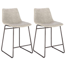 AmeriHome Classic Faux Leather 24 inch Counter Height Chair Set - Stone