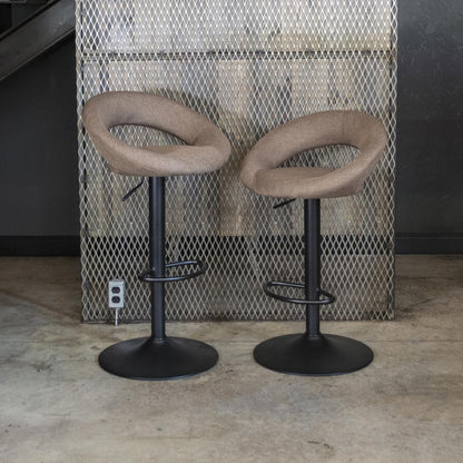 AmeriHome Classic Latte Brown Fabric Bar Stool Set