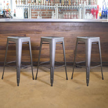 AmeriHome Loft Gun Metal 30 inch Metal Bar Stool - 3 Piece