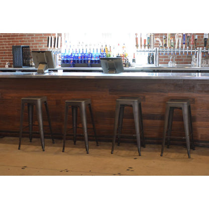 AmeriHome Loft Gun Metal 30 inch Metal Bar Stool - 4 Piece
