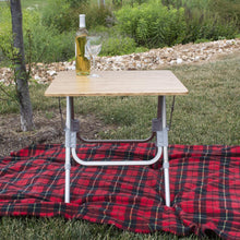 AmeriHome Folding Bamboo Side Table