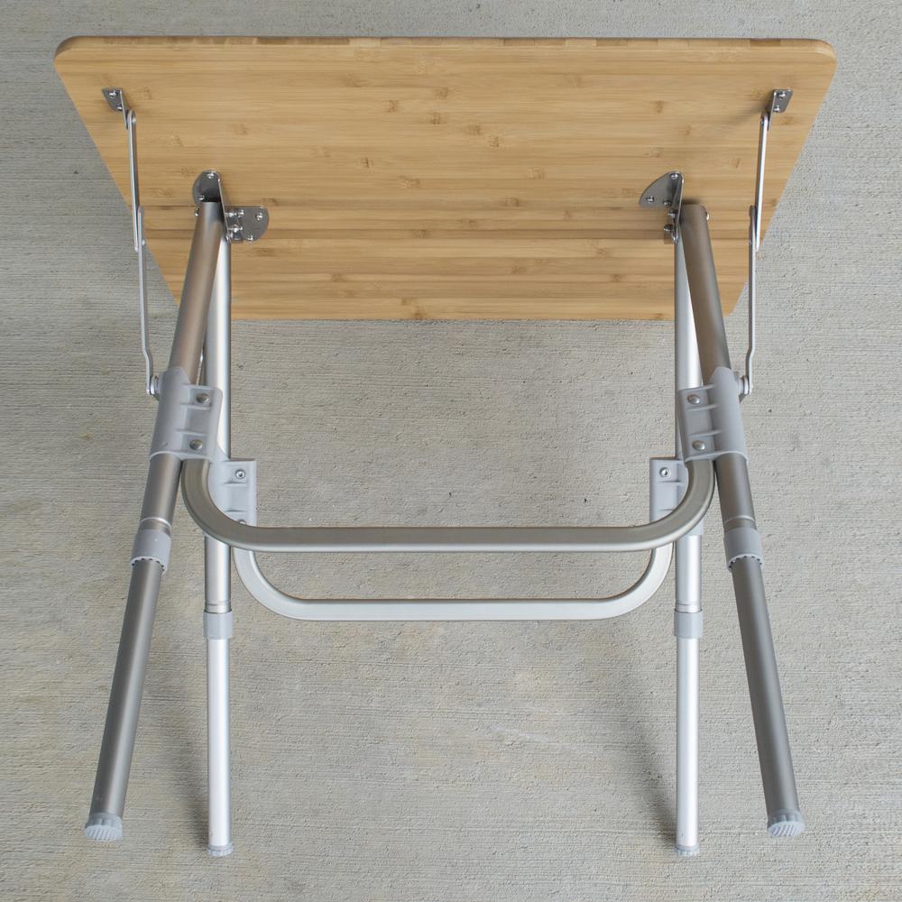 AmeriHome Folding Bamboo Side Table