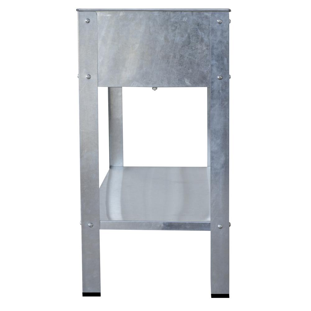 AmeriHome Galvanized Metal Elevated Garden Planter