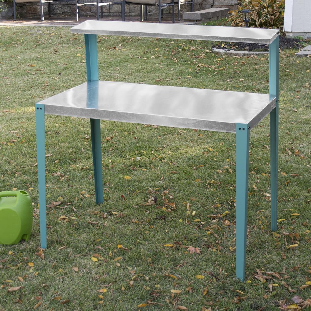 AmeriHome Multi-Use Steel Table/Work Bench with Teal Legs