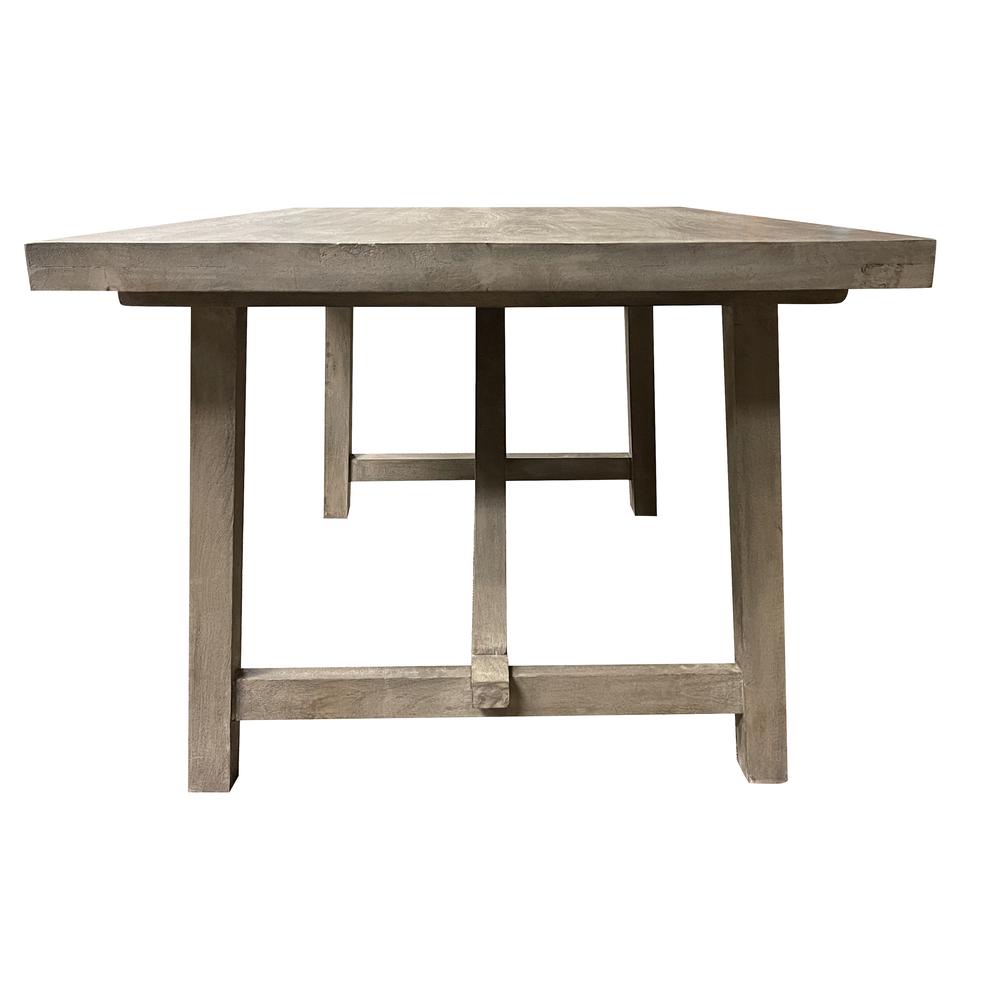 AmeriHome Trestle Farm House Mango Wood 58 in. Dining Table - Grey