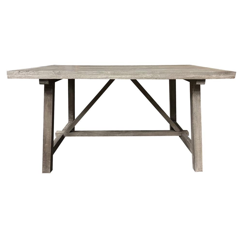 AmeriHome Trestle Farm House Mango Wood 58 in. Dining Table - Grey