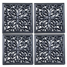 4 Piece 12 inch Square Rubber Scrollwork Step Mat Set