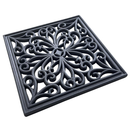 4 Piece 12 inch Square Rubber Scrollwork Step Mat Set