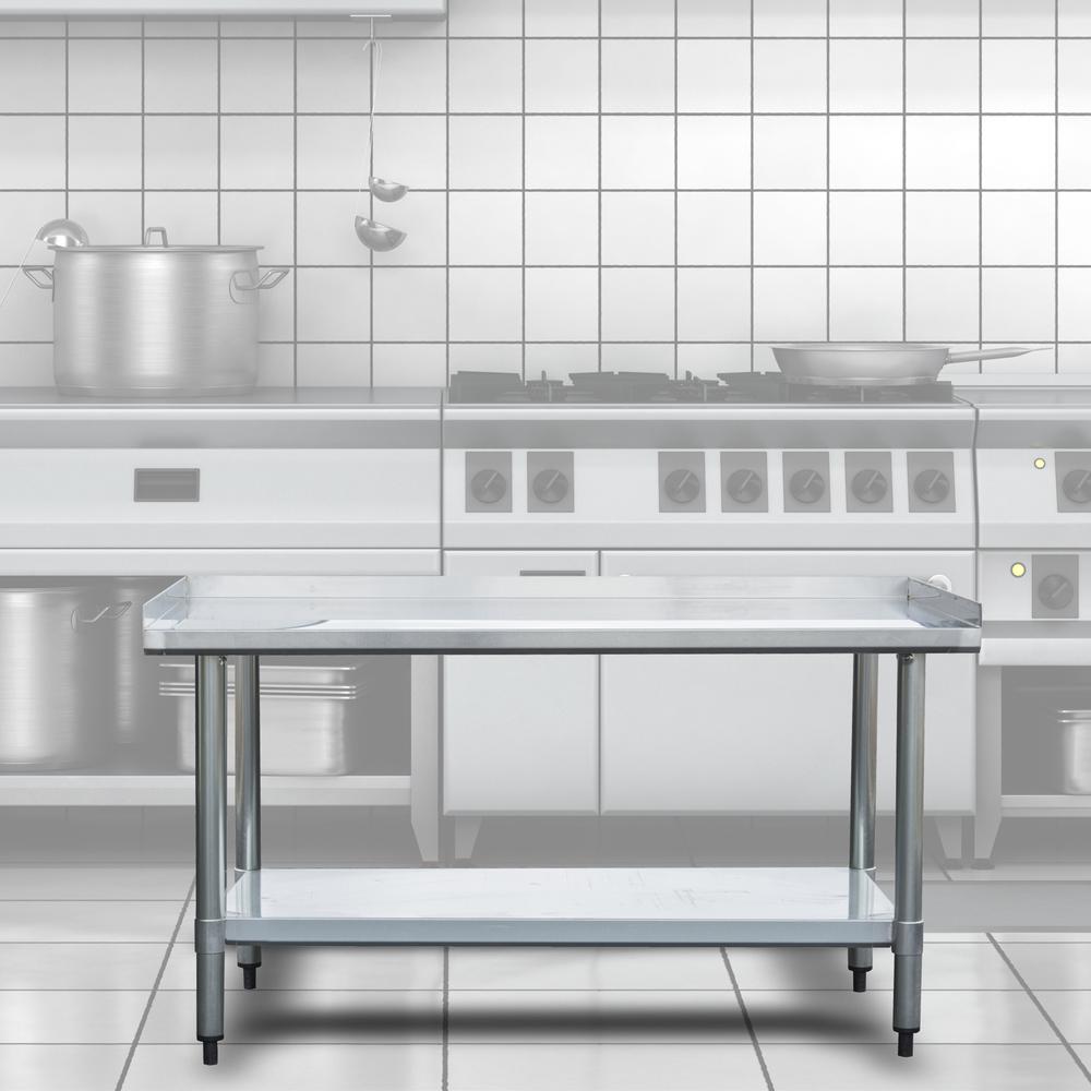 Sportsman Series Upturned Edge Stainless Steel Work Table 24 x 48 Inches