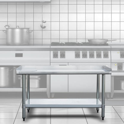 Sportsman Series Upturned Edge Stainless Steel Work Table 24 x 48 Inches
