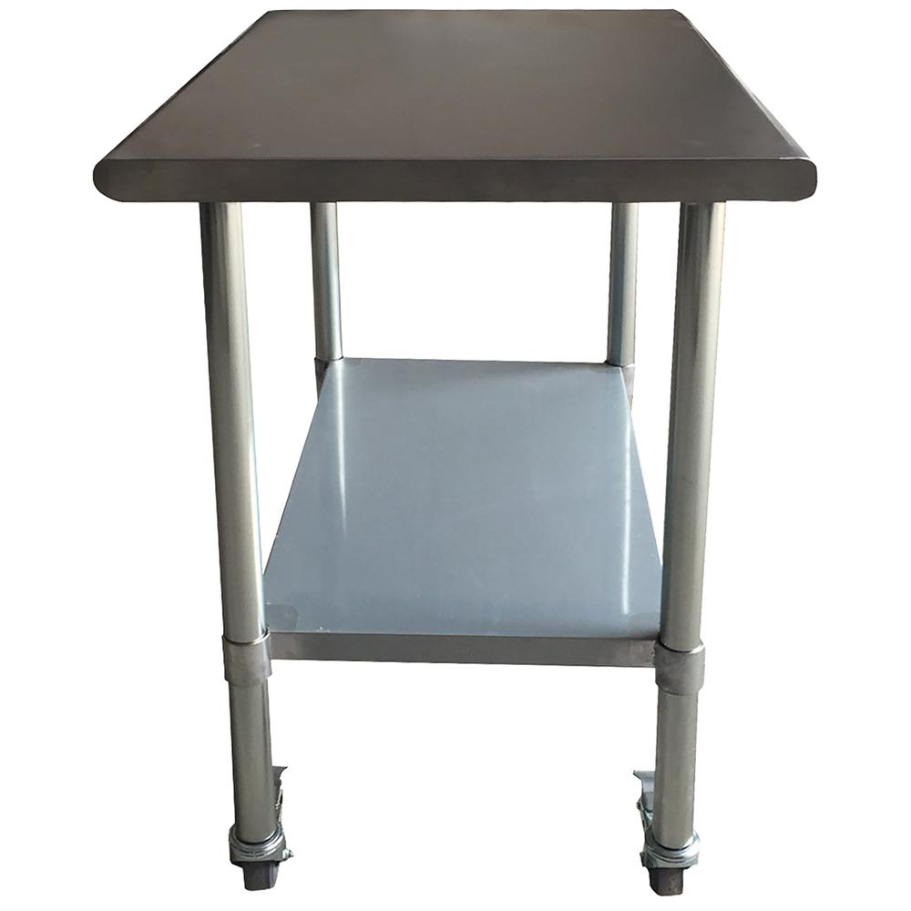 Sportsman Series Stainless Steel Work Table with Casters 24 x 60 Inches