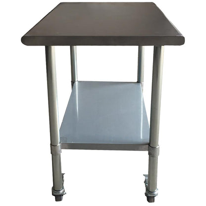 Sportsman Series Stainless Steel Work Table with Casters 24 x 72 Inches