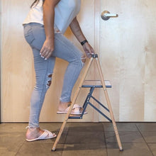 2 Step Aluminum Wood Grain Folding Ladder