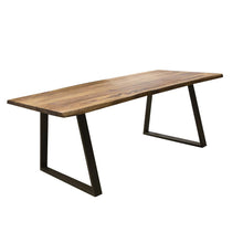 AmeriHome Dining Table 63" x 35" with Rosewood Top and Metal Legs, Seats 4 to 6