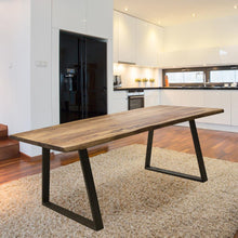 AmeriHome Dining Table 63" x 35" with Rosewood Top and Metal Legs, Seats 4 to 6