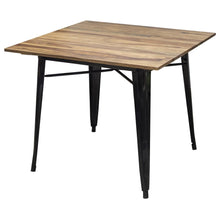 AmeriHome Dining Table 36" x 36" with Rosewood Top and Metal Legs, Seats 2 to 4