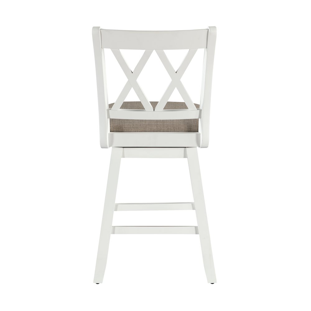 24in Brookline Swivel Barstool Pure White