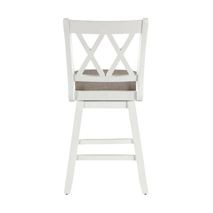 24in Brookline Swivel Barstool Pure White