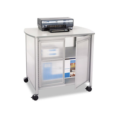 Impromptu Deluxe Machine Stand with Doors, Engineered Wood, 3 Shelves, 34.75" x 25.5" x 30.75", Gray