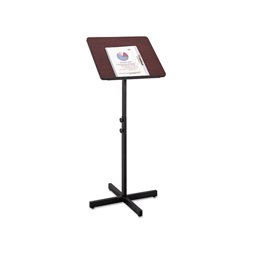 Adjustable Speaker Stand, 21 x 21 x 29.5 to 46, Mahogany/Black