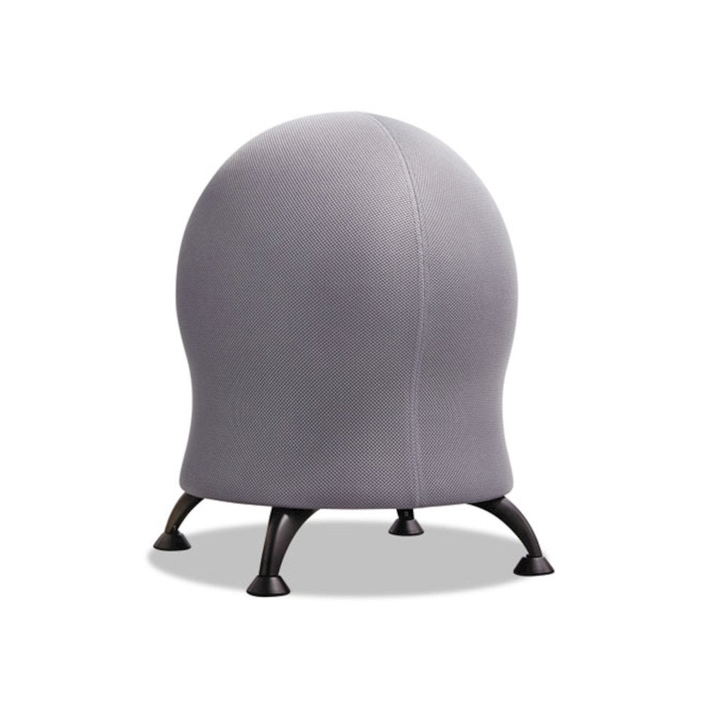 Zenergy Ball Chair, Backless, Supports Up to 250 lb, Gray Fabric Seat, Black Base