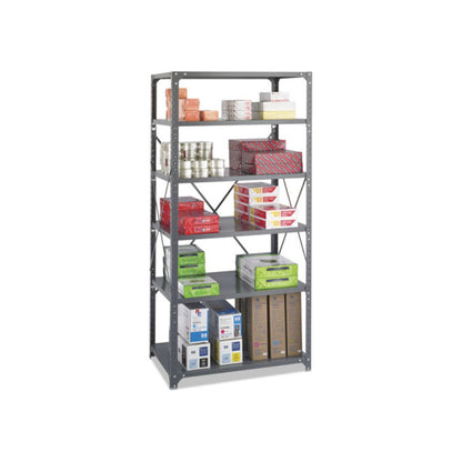 Commercial Steel Shelving Unit, Six-Shelf, 36w x 24d x 75h, Dark Gray
