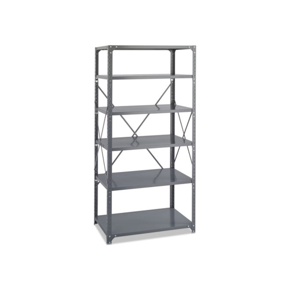 Commercial Steel Shelving Unit, Six-Shelf, 36w x 24d x 75h, Dark Gray