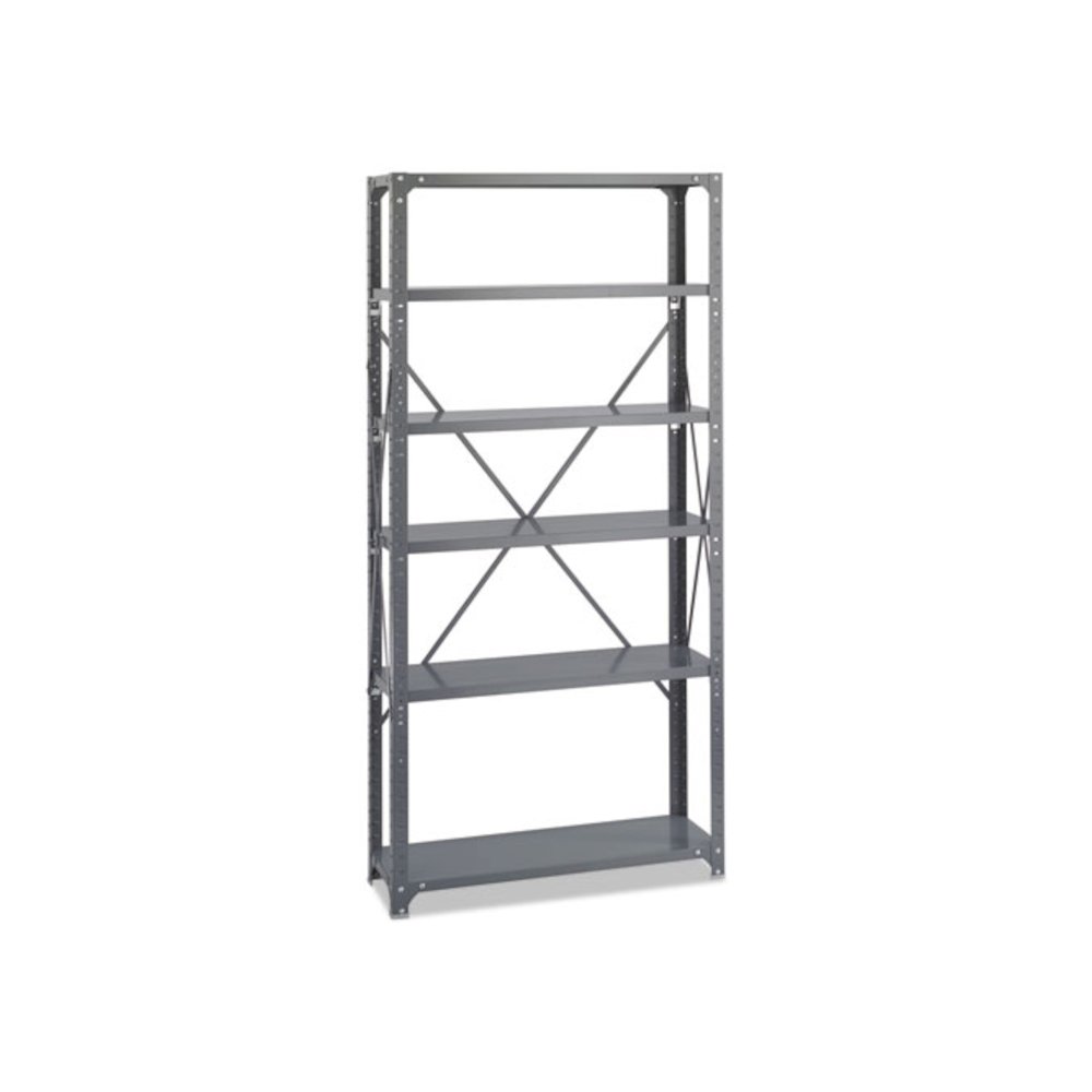 Commercial Steel Shelving Unit, Six-Shelf, 36w x 12d x 75h, Dark Gray