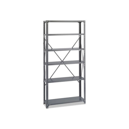 Commercial Steel Shelving Unit, Six-Shelf, 36w x 12d x 75h, Dark Gray