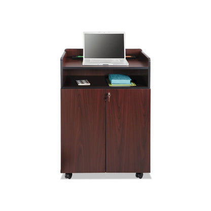 Executive Mobile Presentation Stand, 29.5 x 20.5 x 40.75, Mahogany