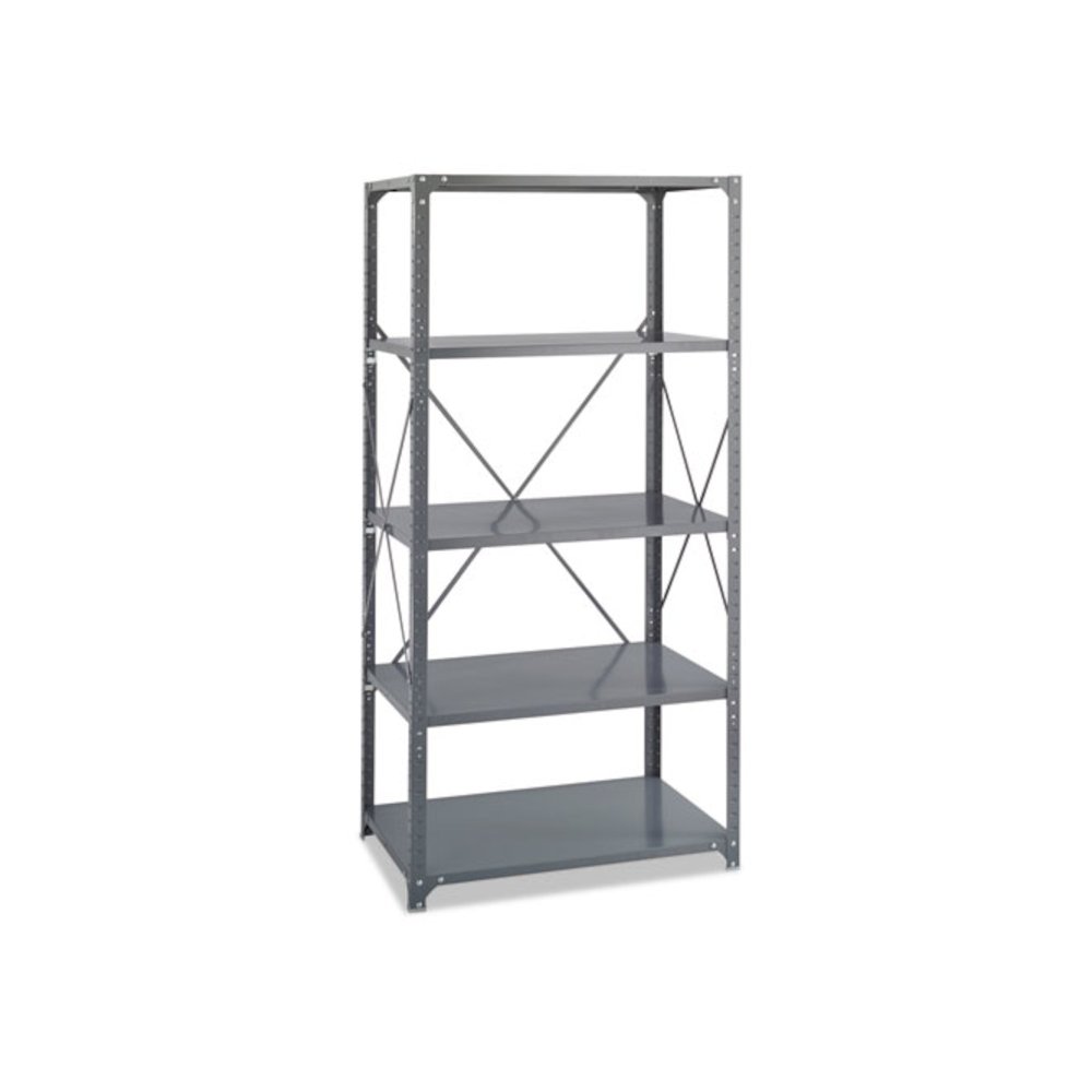 Commercial Steel Shelving Unit, Five-Shelf, 36w x 24d x 75h, Dark Gray